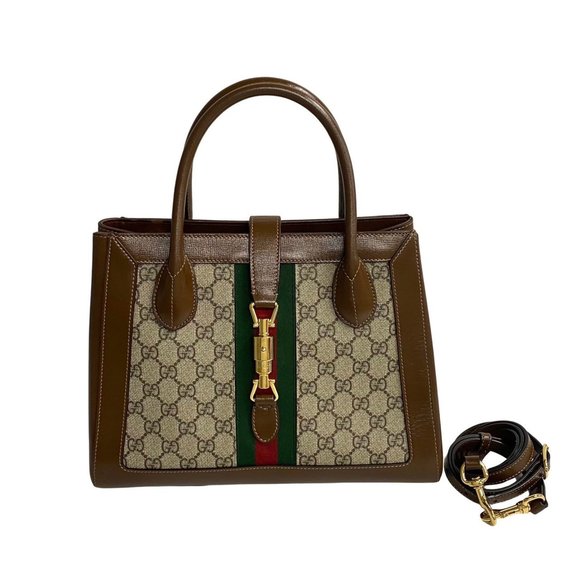 Gucci Jackie Brown Canvas handbag - Picture 1 of 10